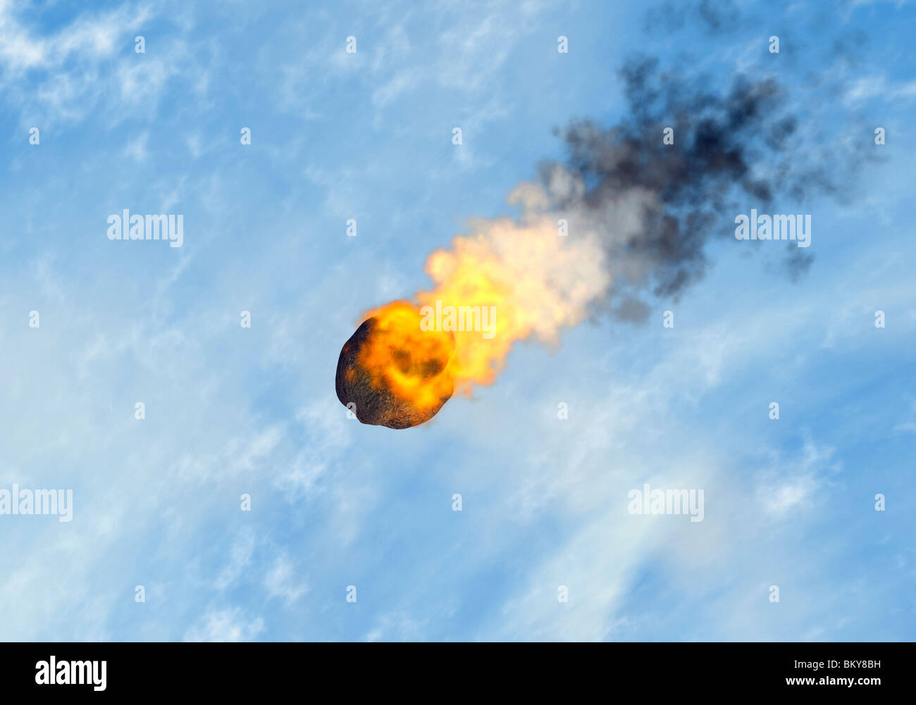 Falling meteor entering earth's atmosphere Stock Photo Alamy