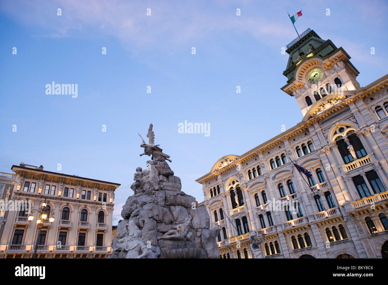 City hall on the Piazza dell'Unita d'Italia, Trieste, Friuli-Venezia Giulia, Upper Italy, Italy Stock Photo