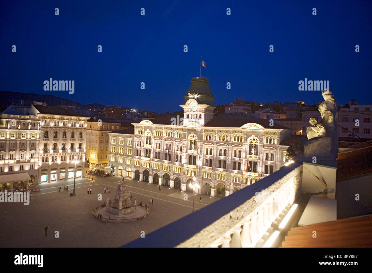 Piazza dell'Unita d'Italia and the city hall, Trieste, Friuli-Venezia Giulia, Upper Italy, Italy Stock Photo