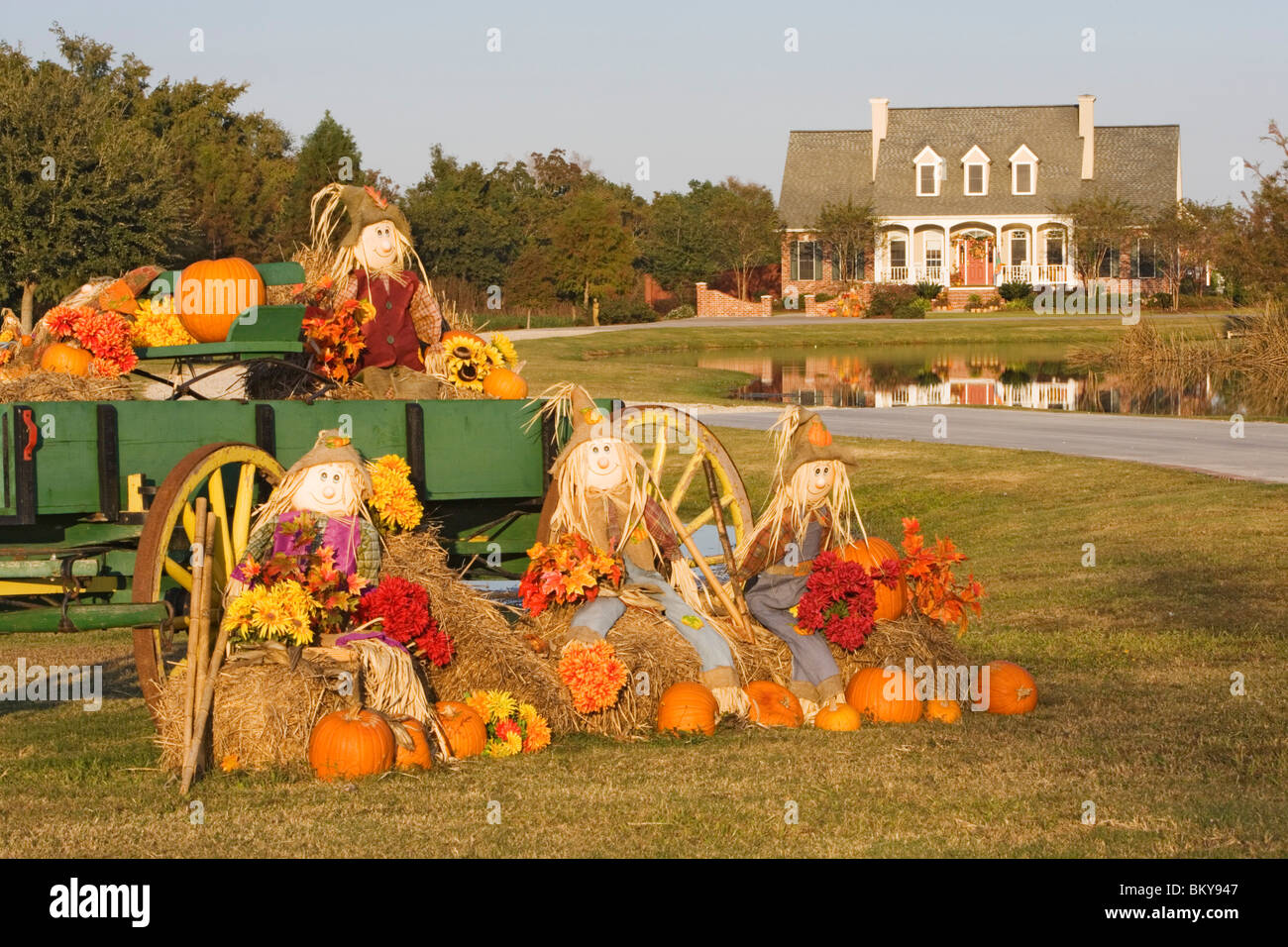 Halloween decorations in Louisiana, USA Stock Photo