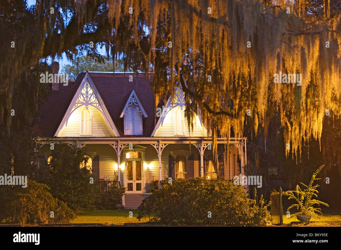 St. Francisville Inn Bed and Breakfast, built in the 1880s, is an excellent example of victorian gothic style, St. Francisville, Stock Photo