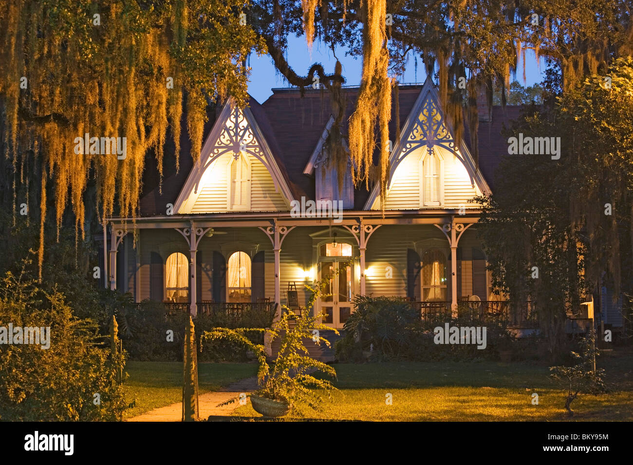 St. Francisville Inn Bed and Breakfast, built in the 1880, s is an excellent example of victorian gothic style, St. Francisville Stock Photo