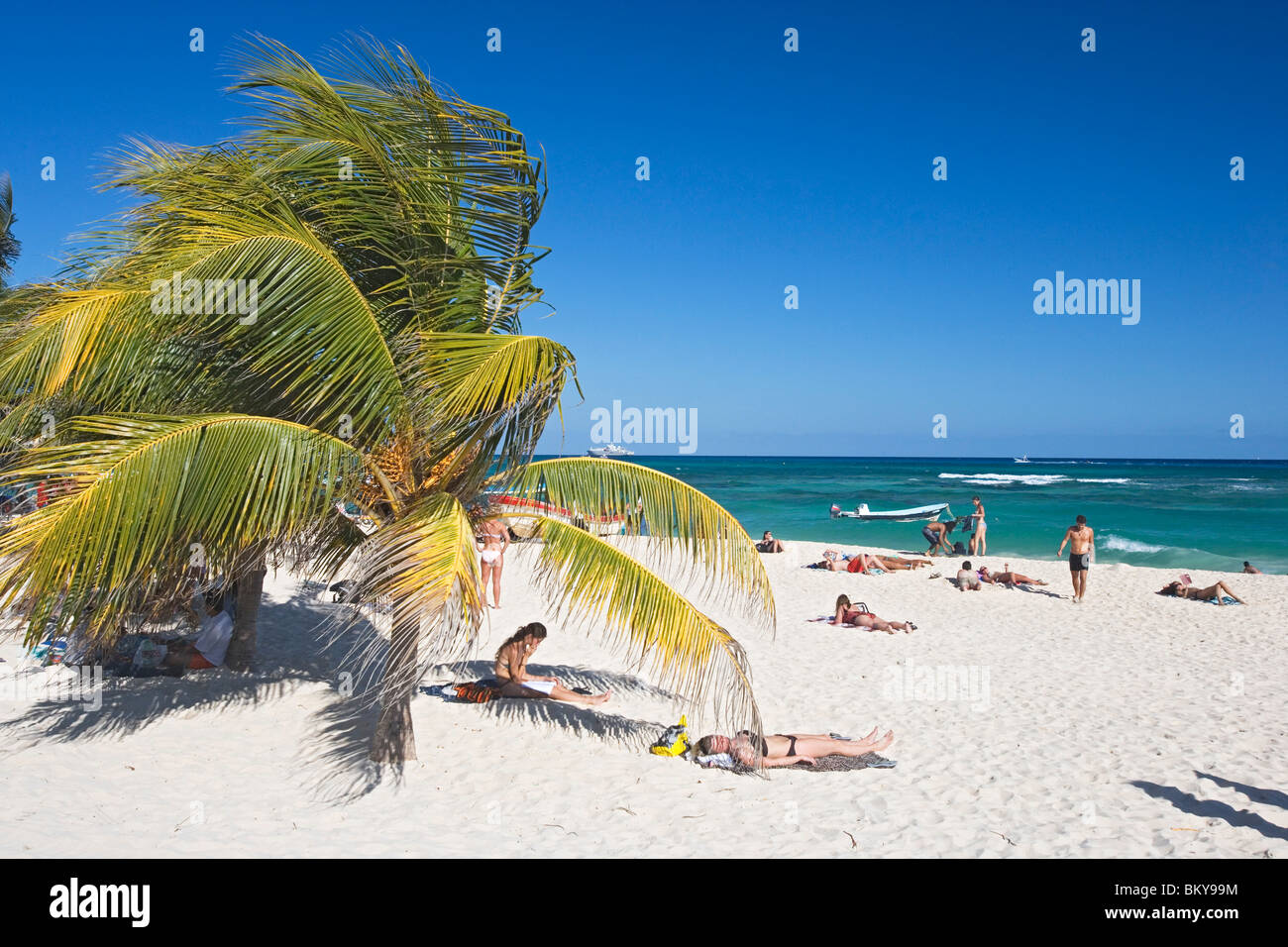 Main beach, Playa del Carmen, State of Quintana Roo, Peninsula Yucatan, Mexico Stock Photo