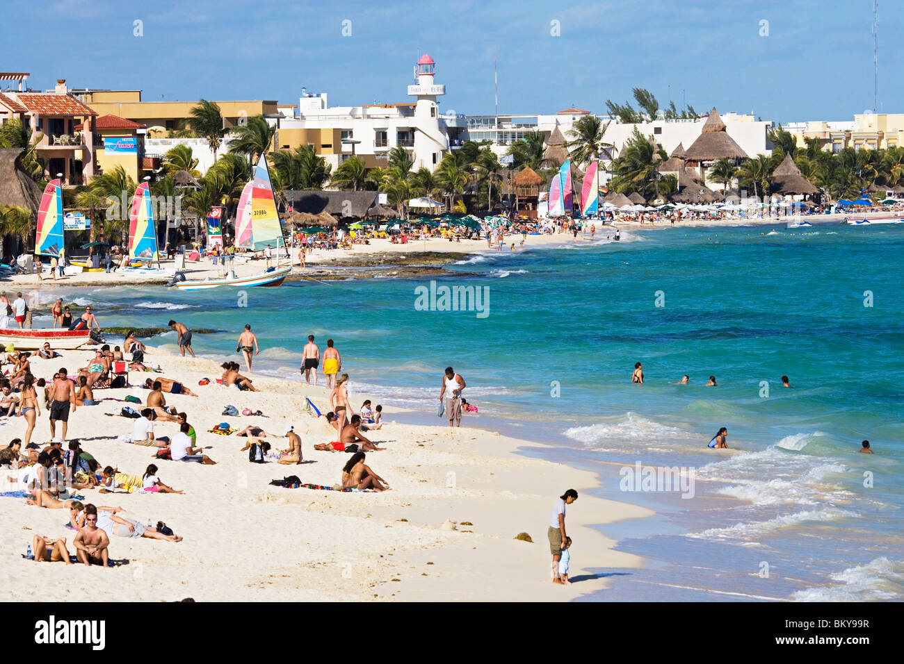 Main beach, Playa del Carmen, State of Quintana Roo, Peninsula Yucatan, Mexico Stock Photo Alamy