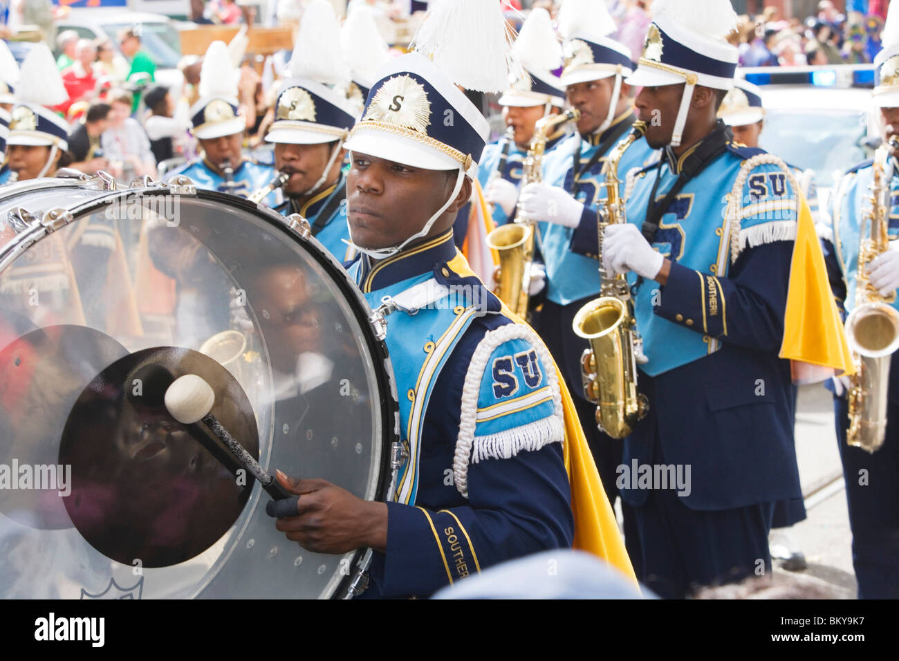 Brass band at the Carnival Parade on Mardi Gras, French Quarter, New