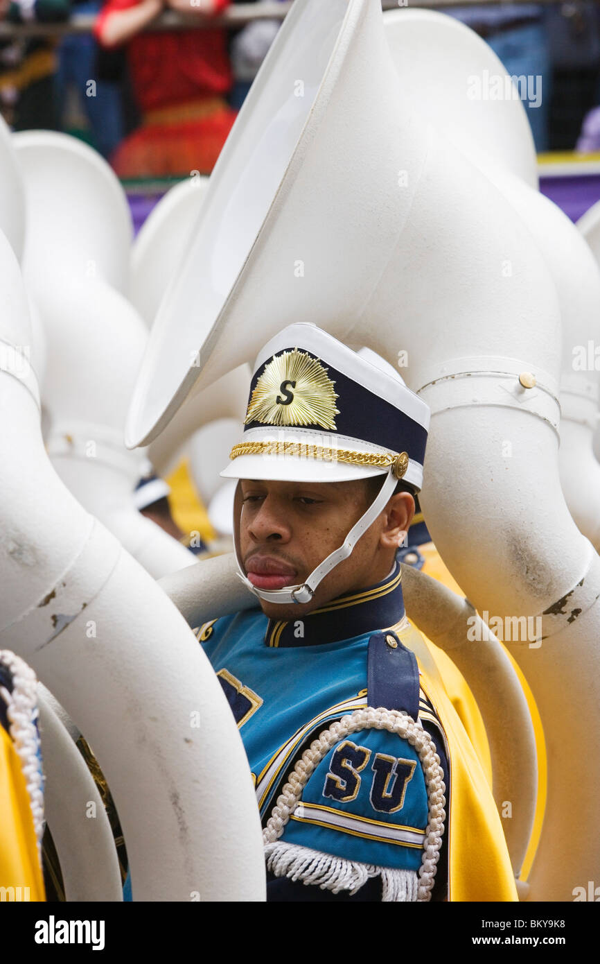 Brass band at the Carnival Parade on Mardi Gras, French Quarter, New