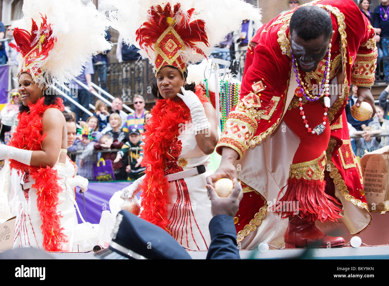 Carnival Parade on Mardi Gras, French Quarter, New Orleans, Louisiana, USA Stock Photo