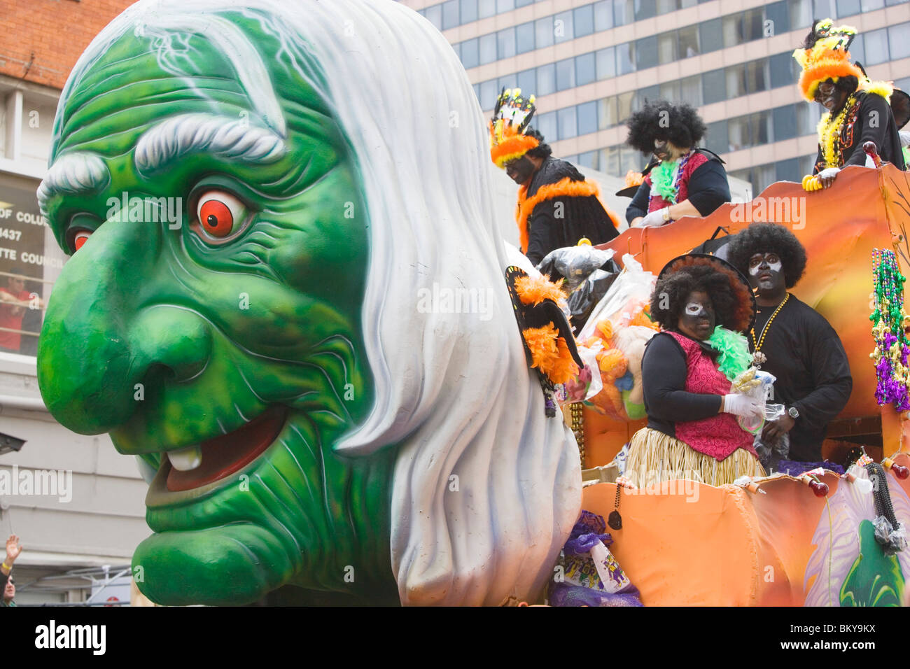 Carnival Parade on Mardi Gras, French Quarter, New Orleans, Louisiana, USA Stock Photo