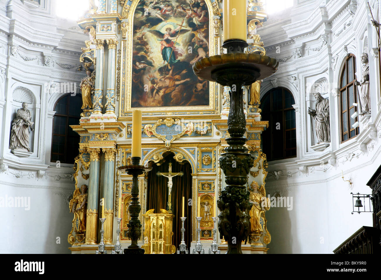 High altar, Jesuit church of St Michael, Munich, Bavaria, Germany Stock Photo