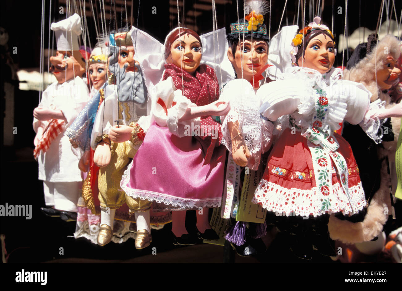 Puppets, Havelske Street Market, Old Town, Prague, Czechia Stock Photo