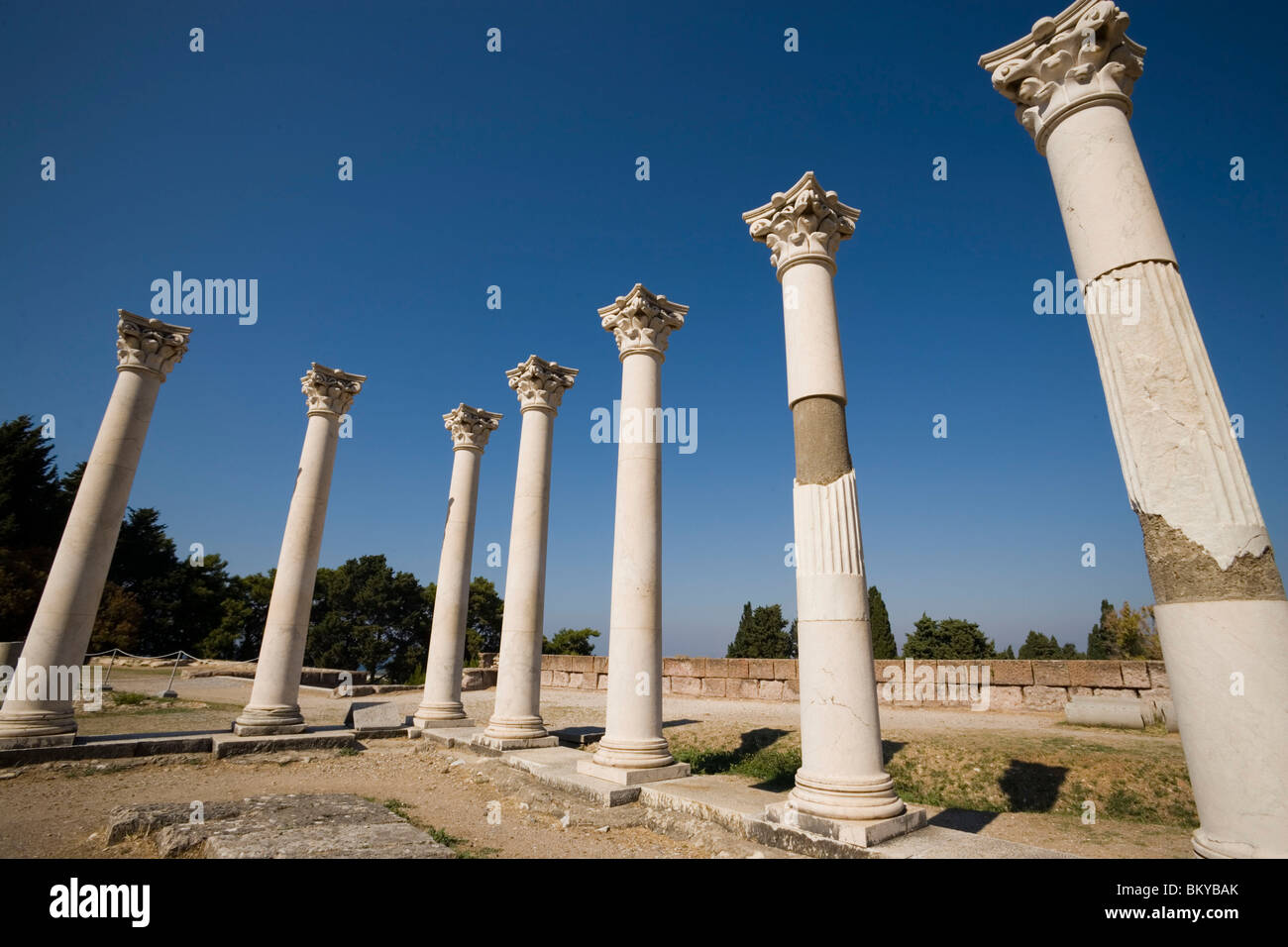 Group of ionic columns of the temple Asklipieion, Kos-Town, Kos, Greece Stock Photo