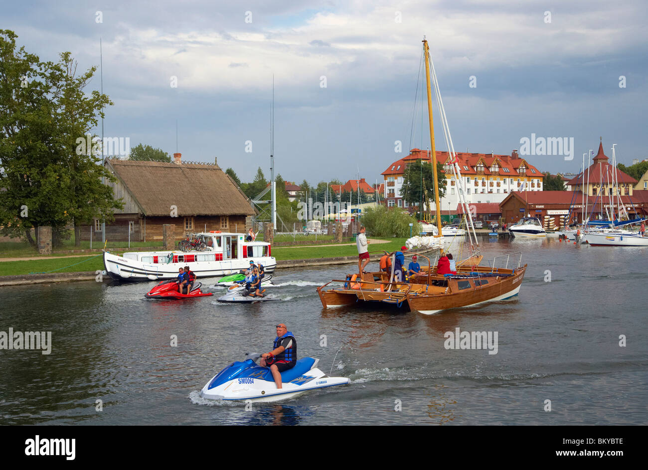 Marina at Wegorzewo (Angerburg), Mazurskie Pojezierze, East Prussia, Poland, Europe Stock Photo
