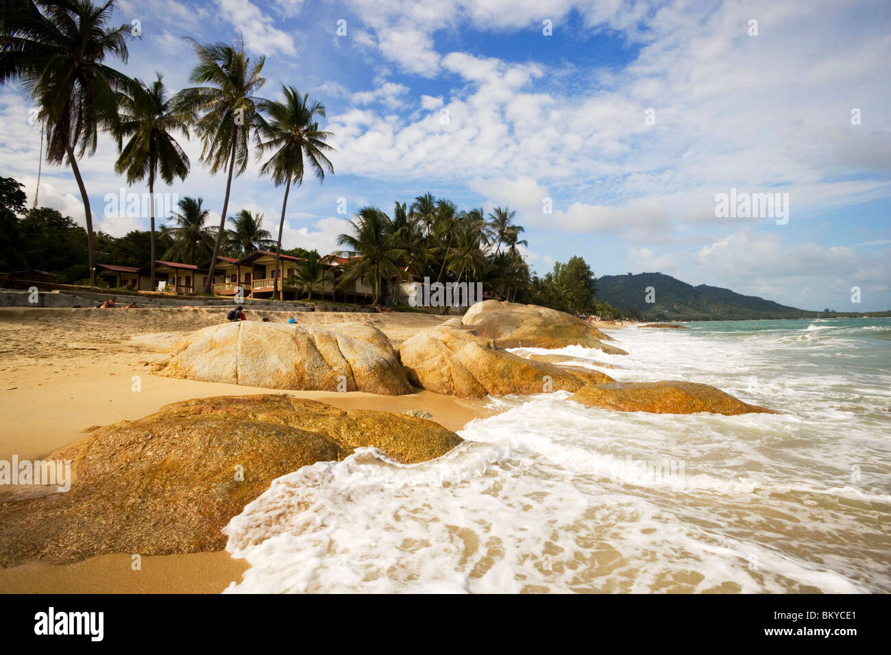 View over Lamai Beach, Hat Lamai, Ao Lamai, Ko Samui, Thailand Stock Photo