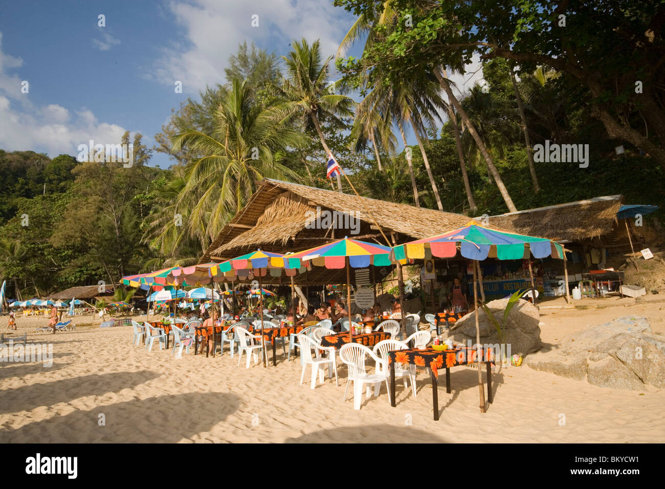 View Over Laem Singh Beach With Beach Bar Between Hat Surin And Hat