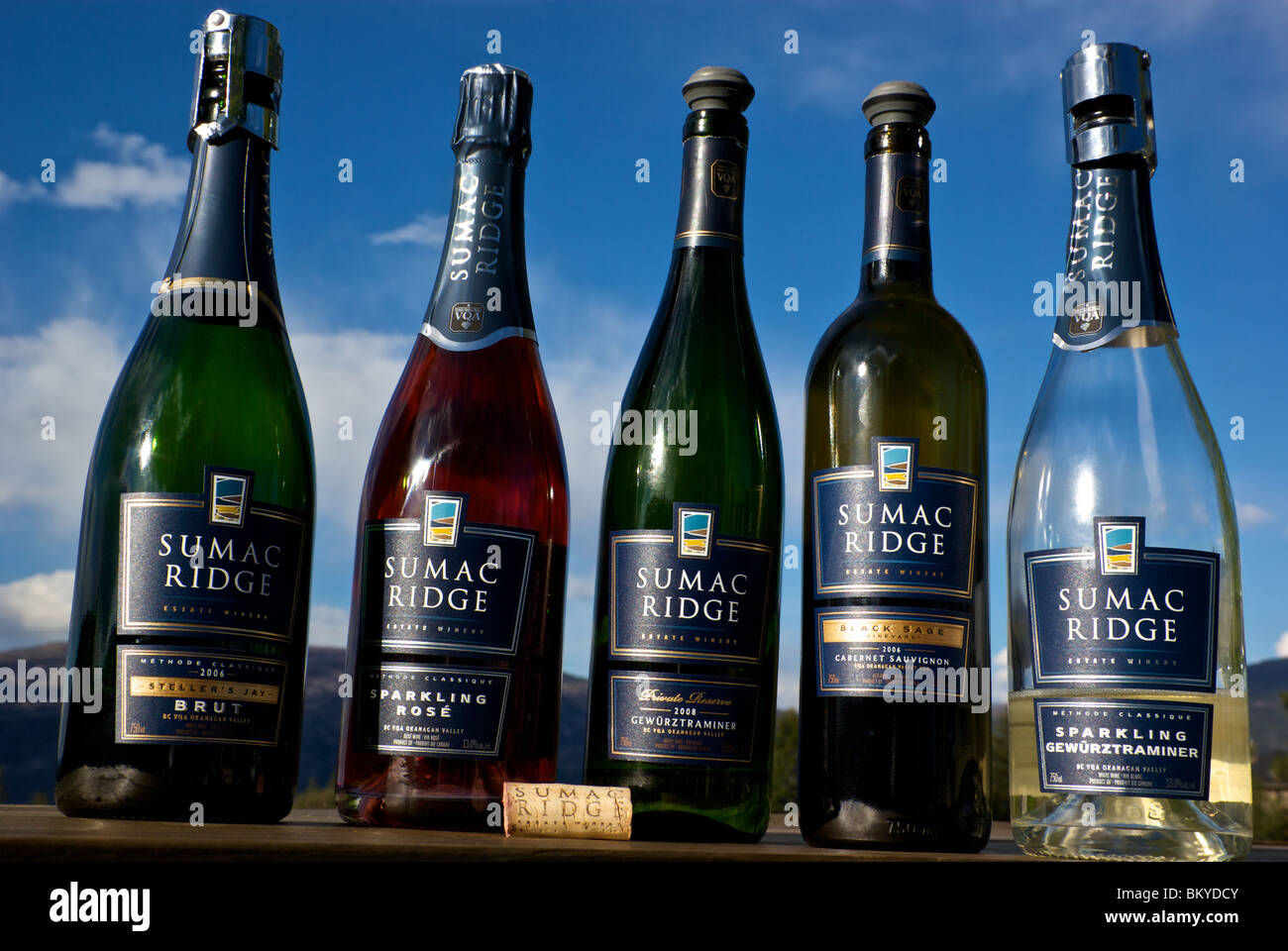Selection of Okanagan still and sparkling wines from Sumac Ridge Winery