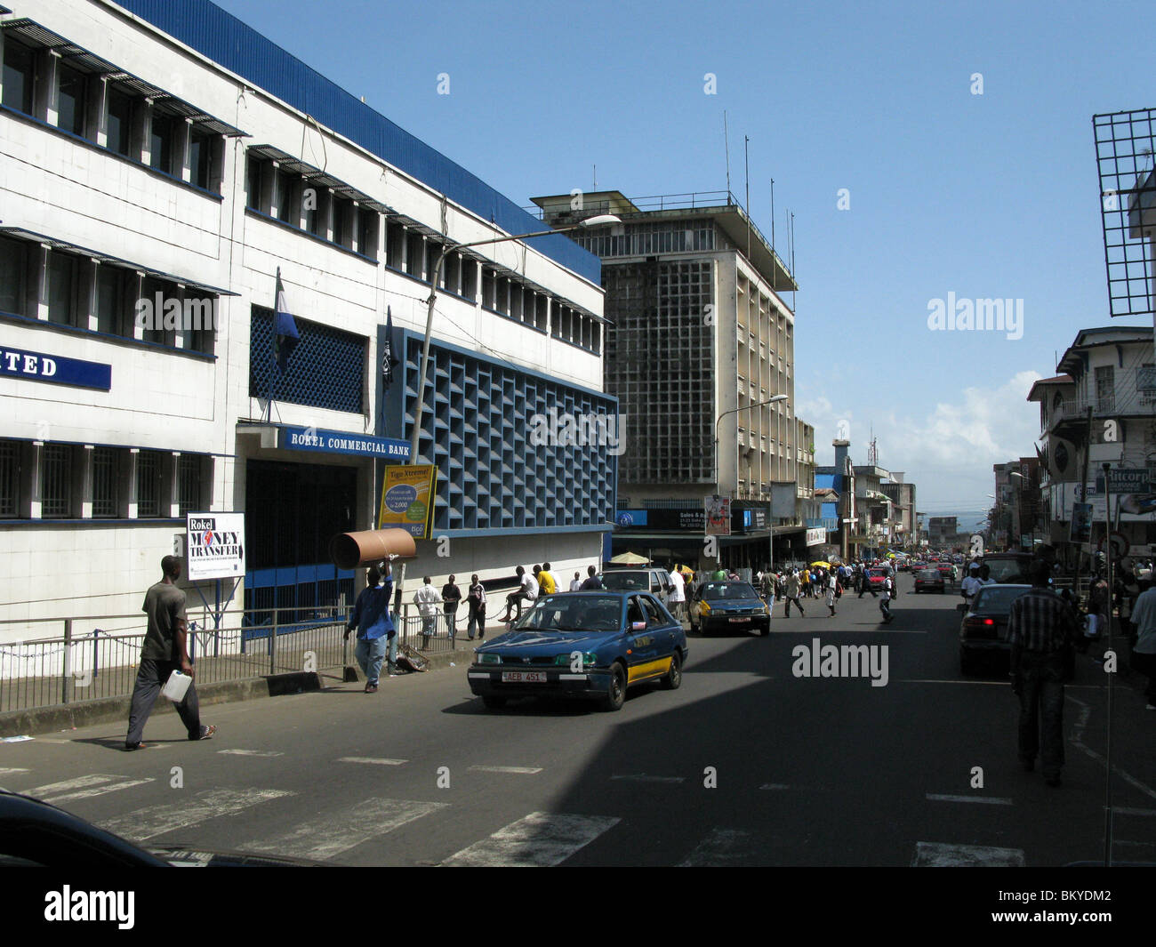 Siaka Stevens street, Freetown, Sierra Leone, West Africa Stock Photo