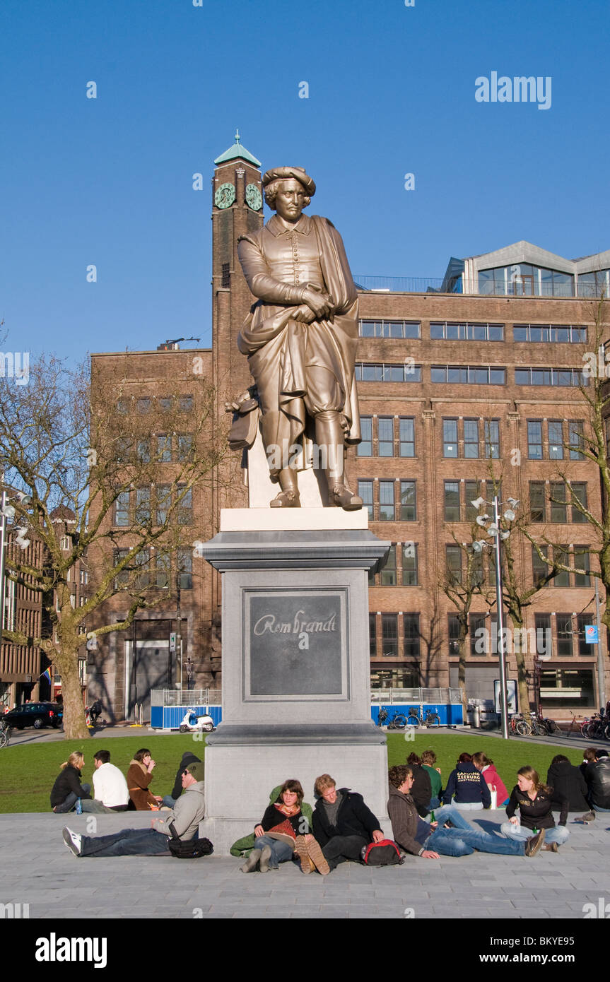 Rembrandt statue amsterdam holland hires stock photography and images