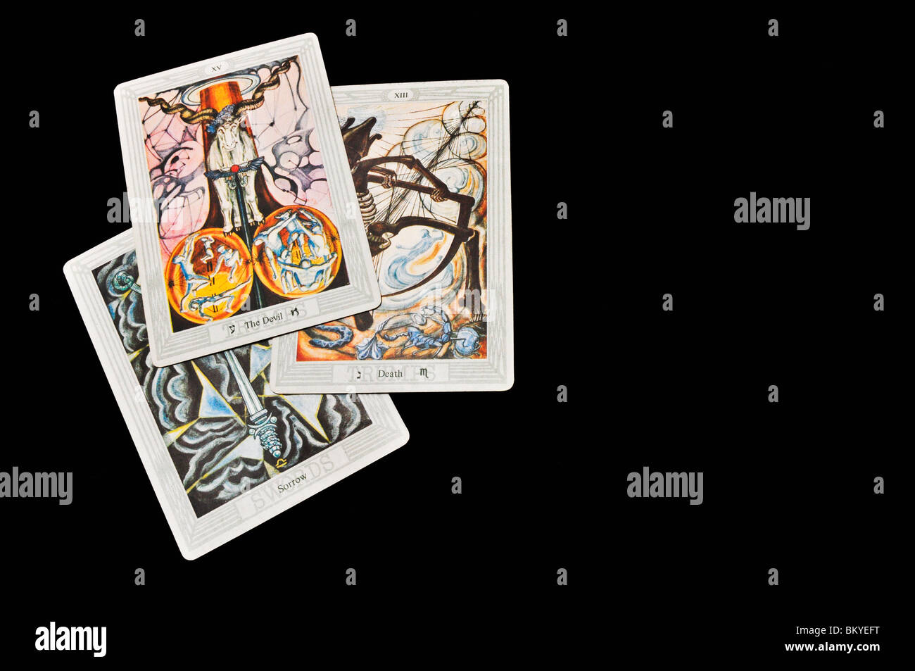 tarot cards death sorrow devil Stock Photo Alamy