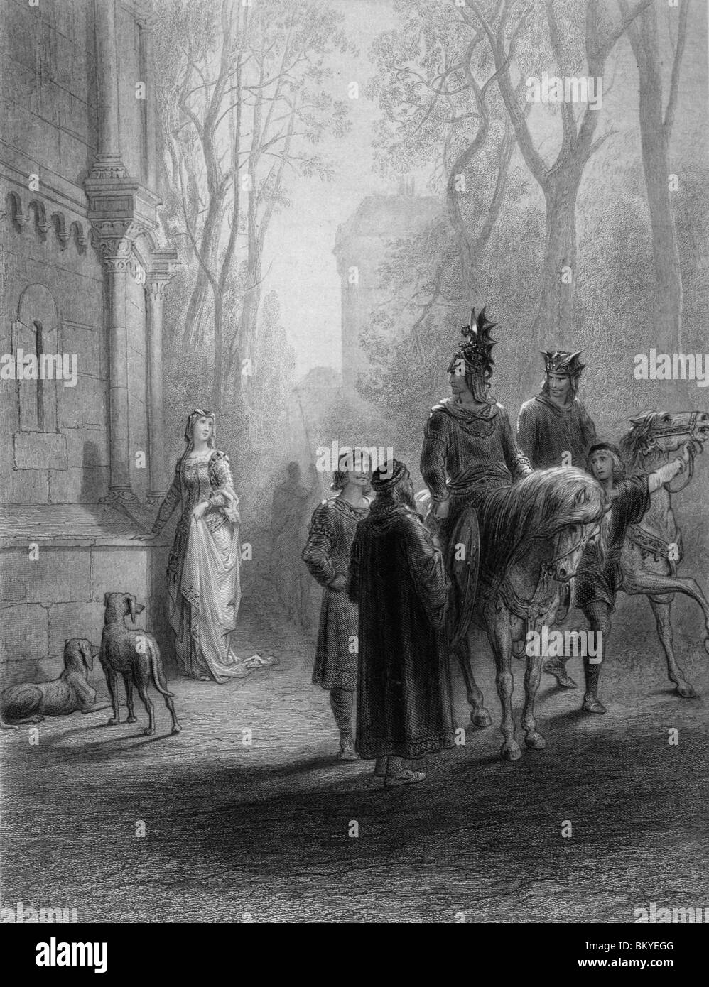 Lancelot Bids Adieu to Elaine by Gustave Dore from Idylls of the King