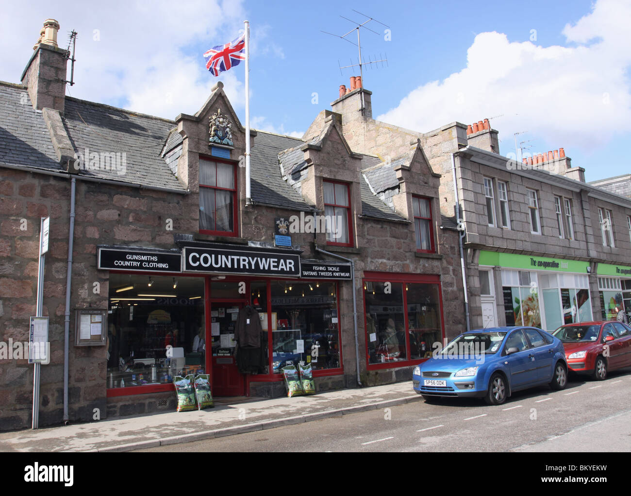 exterior of Countrywear store Ballater Aberdeenshire Scotland May 2010
