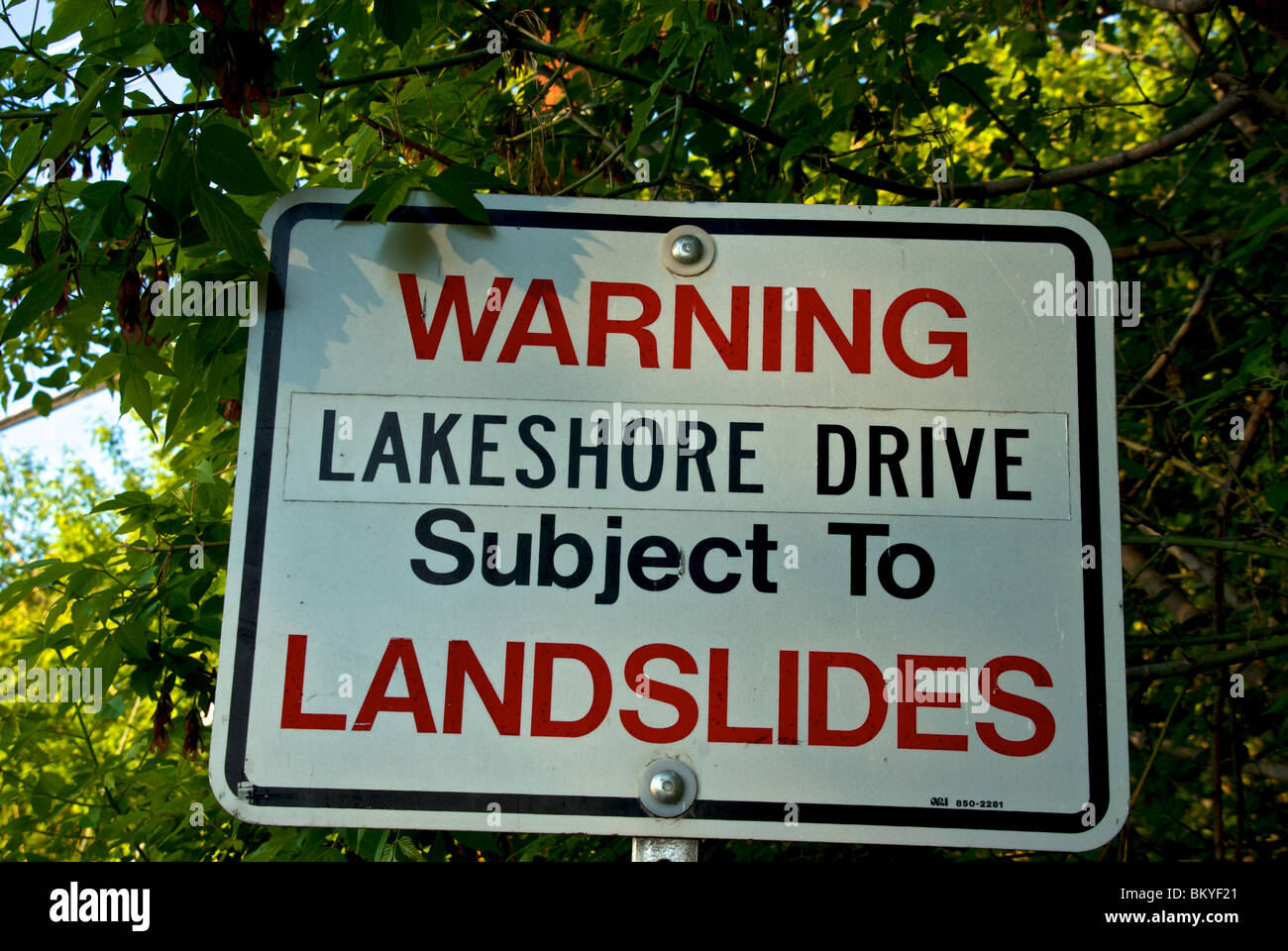 Landslide Warning Sign High Resolution Stock Photography and Images Alamy