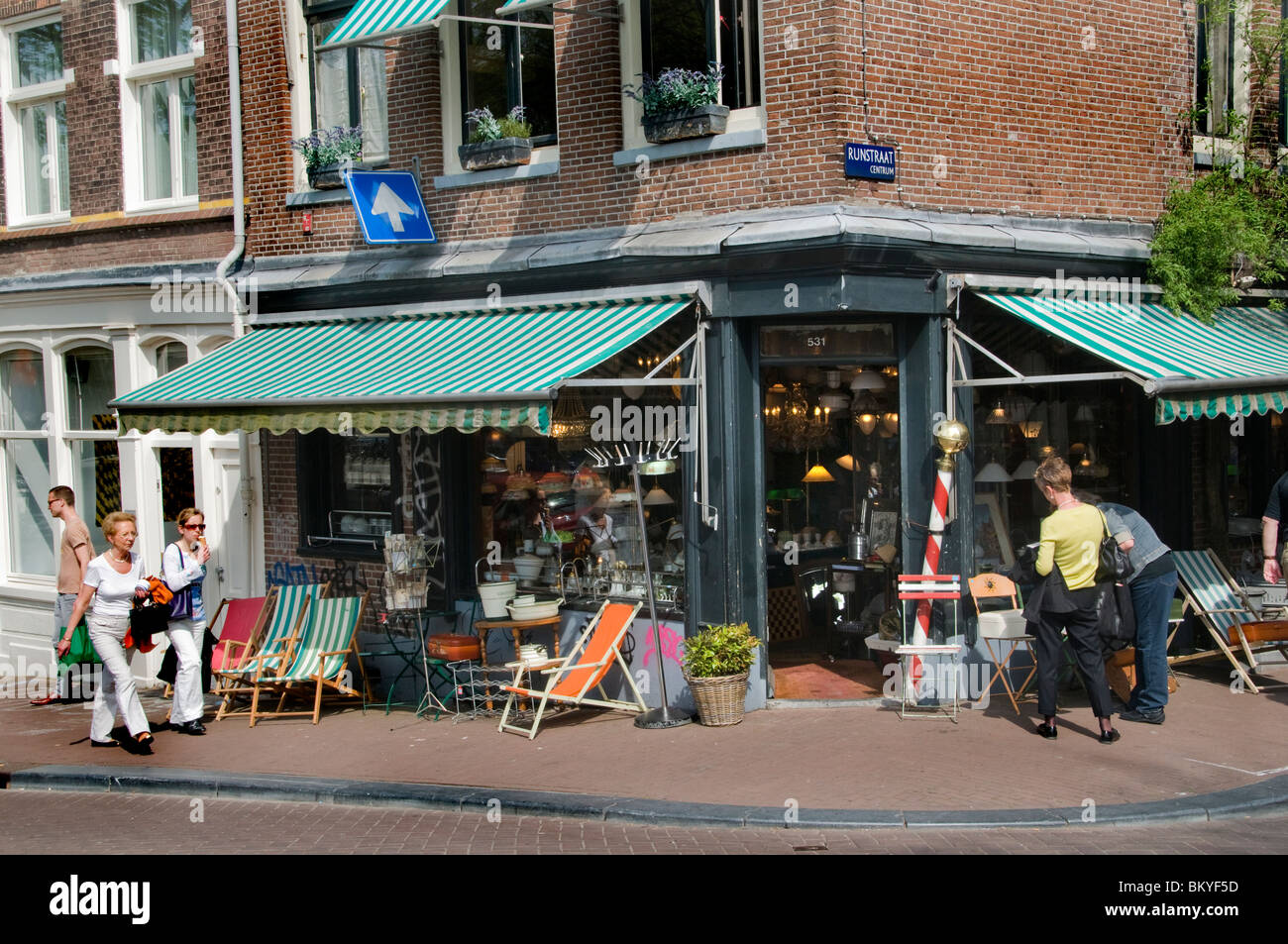 The Netherlands market antique ( de negen straatjes - nine little streets )  Jordaan quarter of Amsterdam Stock Photo