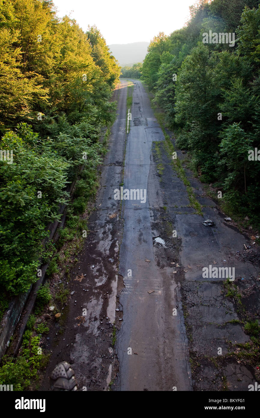 Scene from Abandoned Turnpike in Rural Pennsylvania. Stock Photo
