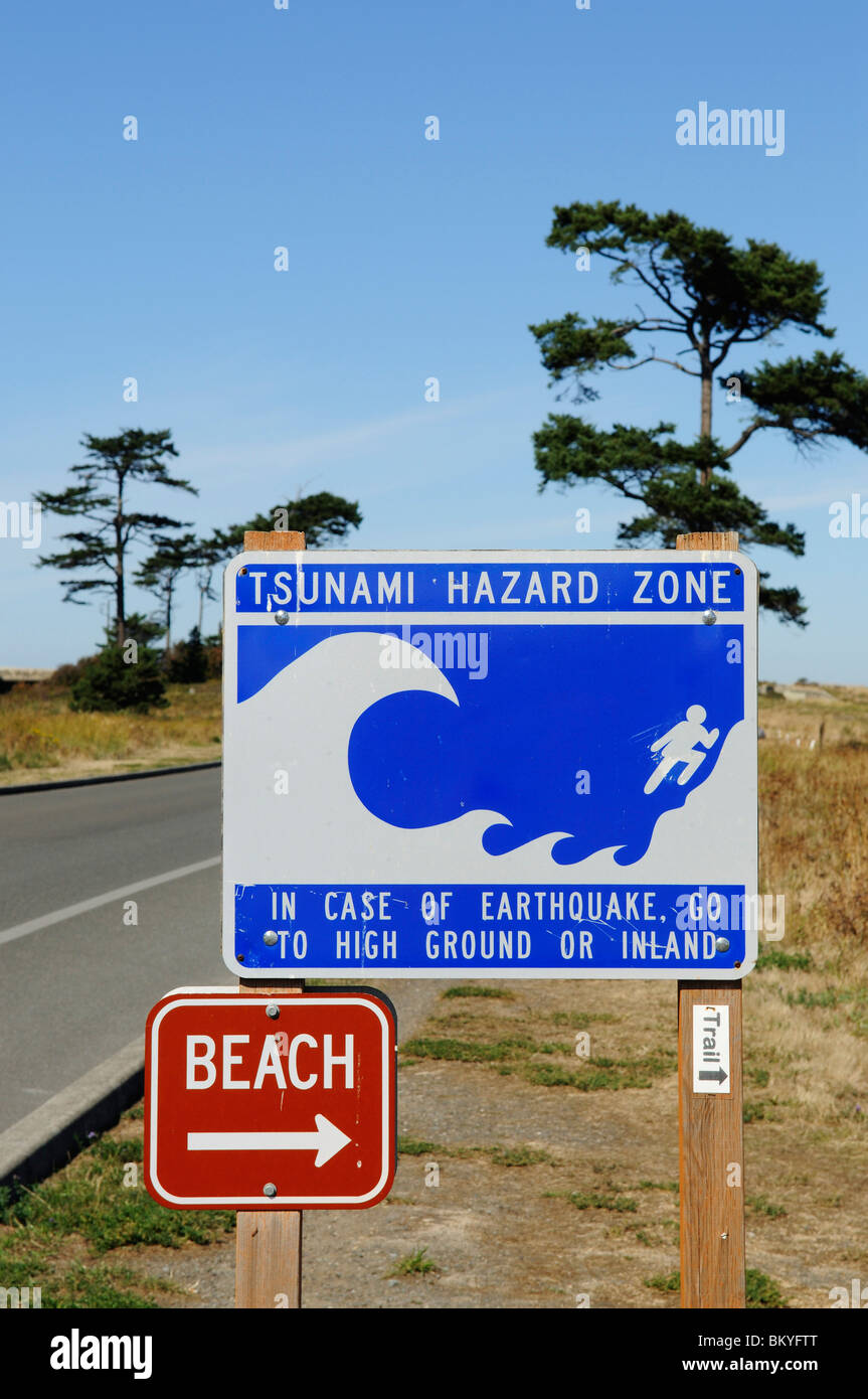 Tsunami Danger Sign, Fort Worden State Park, Port Townsend, Washington