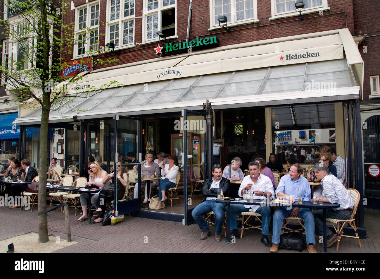 Luxembourg Spui Amsterdam Cafe Restaurant  bar pub Netherlands Stock Photo
