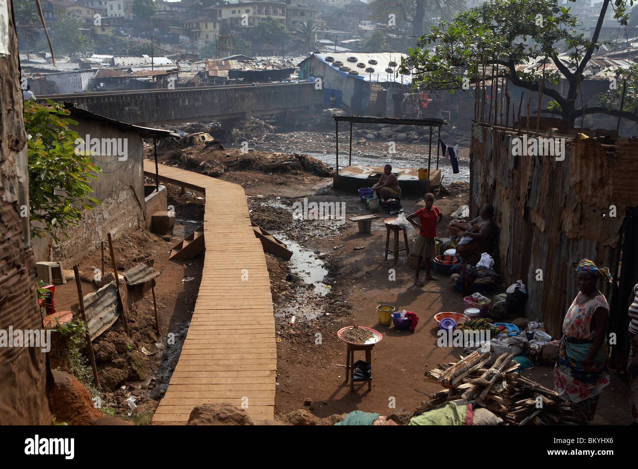 Kroo Bay shanty town, Freetown, Sierra Leone Stock Photo - Alamy