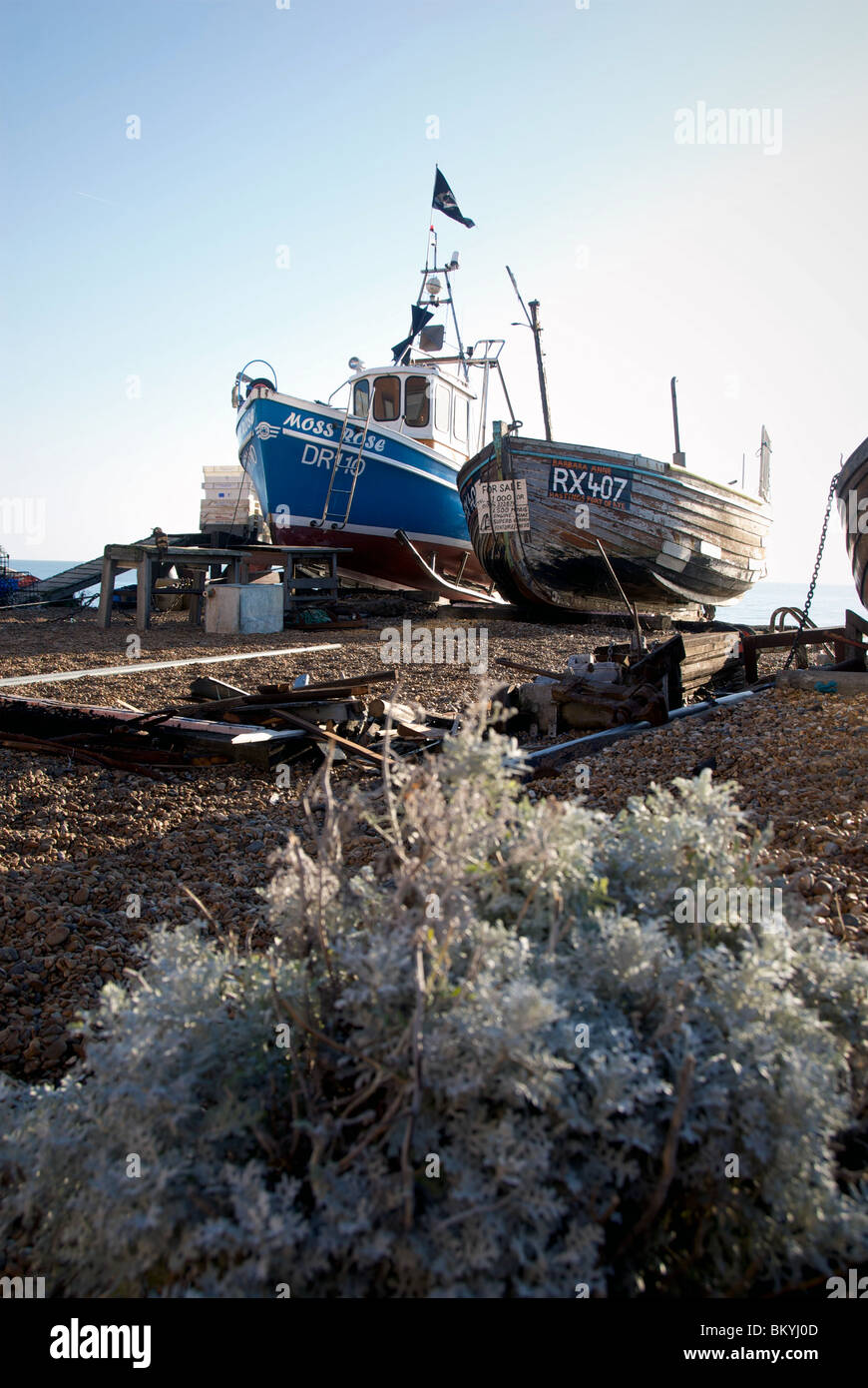 Deal Walmer Kent UK Seafront Beach Fishing Boats Stock Photo Alamy