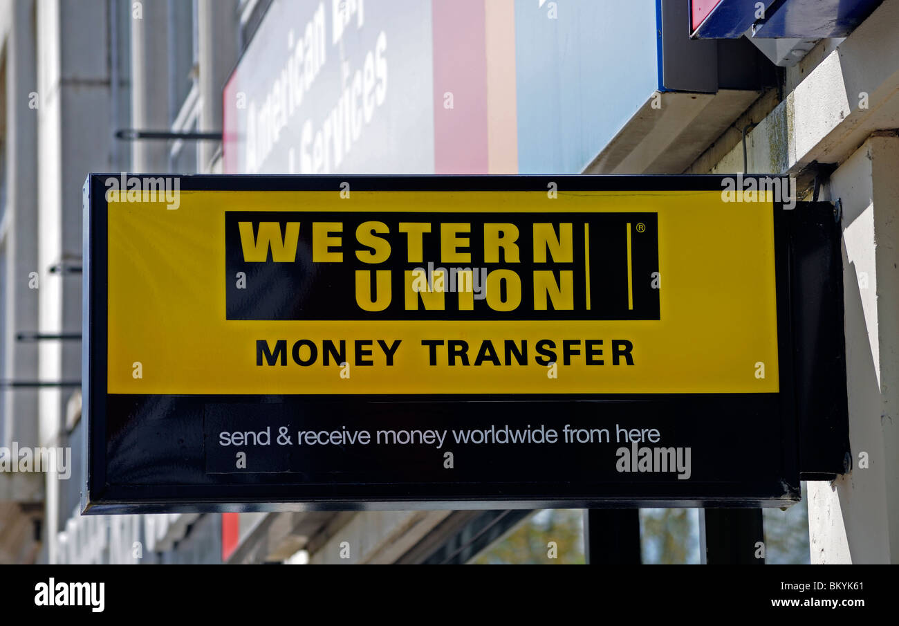 western union sign, uk Stock Photo