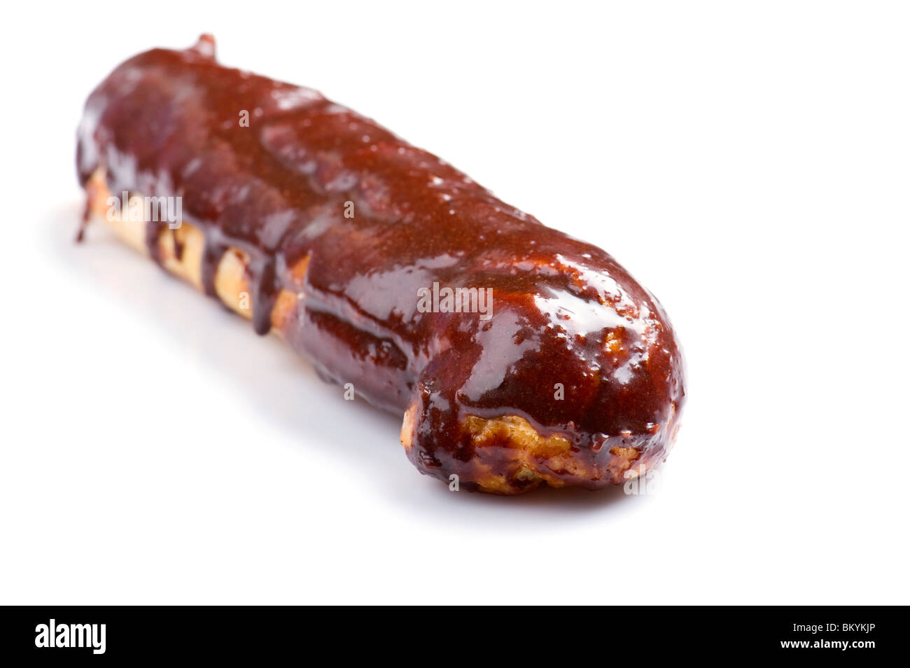 object on white - food eclair close up Stock Photo