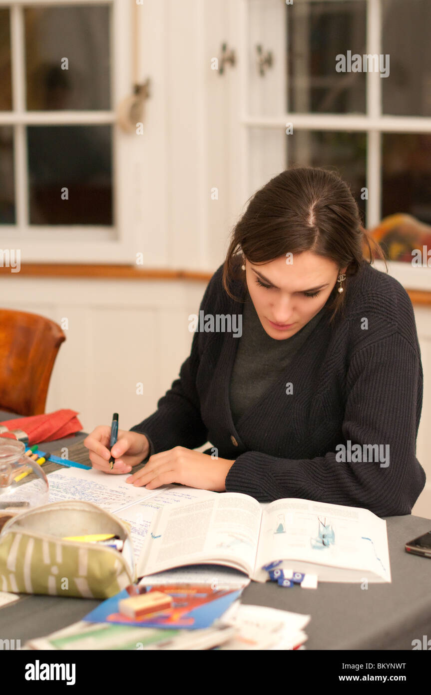 Female student getting ready for ezams Stock Photo