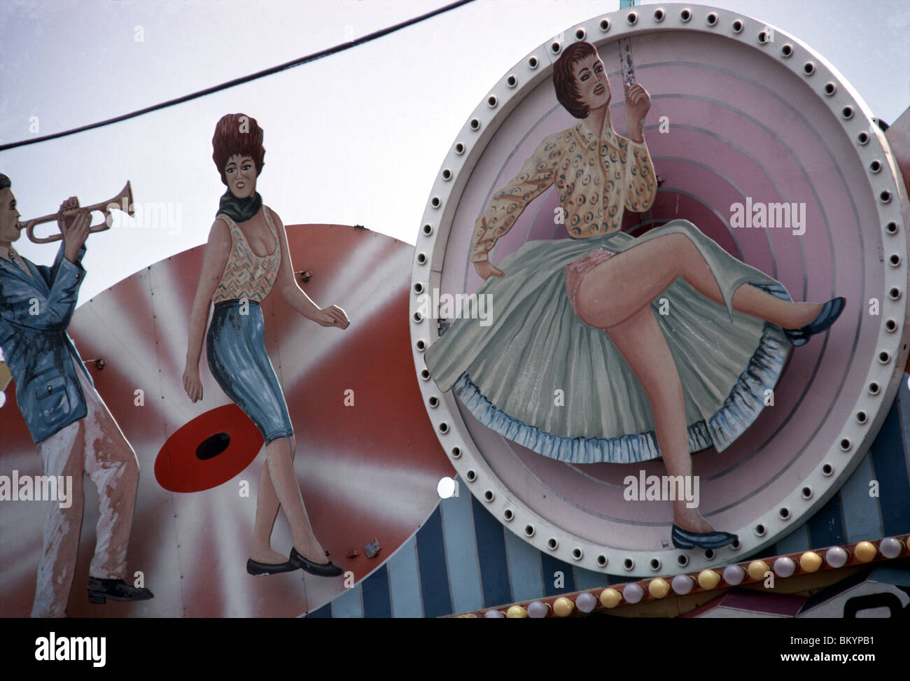 Coney Island Sideshow billboard, July 1972. (© Richard B. Levine) Stock Photo