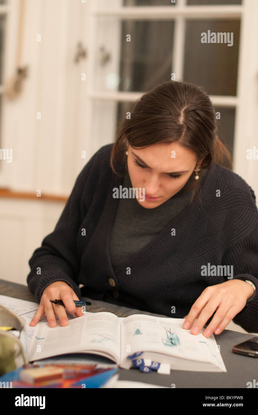 Female student getting ready for ezams Stock Photo