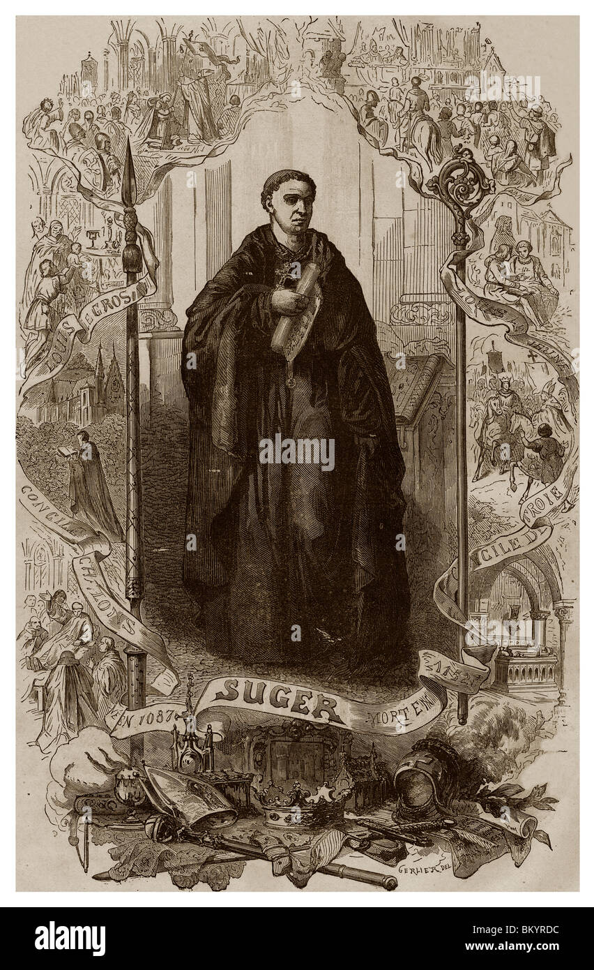 Suger of Saint-Denis: Abbot at the abbey of Saint-Denis from 1122 and regent of France from 1147 to 1149. Stock Photo