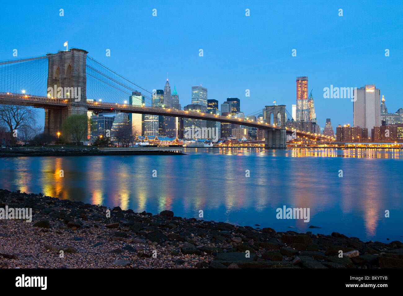 Manhattan skyline as seen from across the east river hi-res stock ...