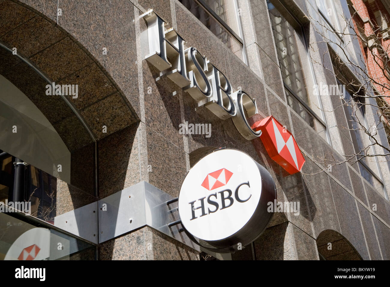 HSBC logos are seen in Toronto financial district Stock Photo