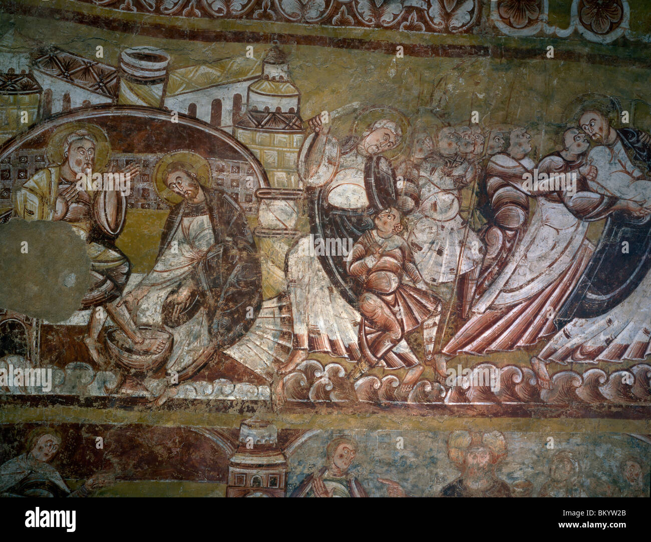 Kiss of Judas by artist unknown,  fresco,  12th century Stock Photo