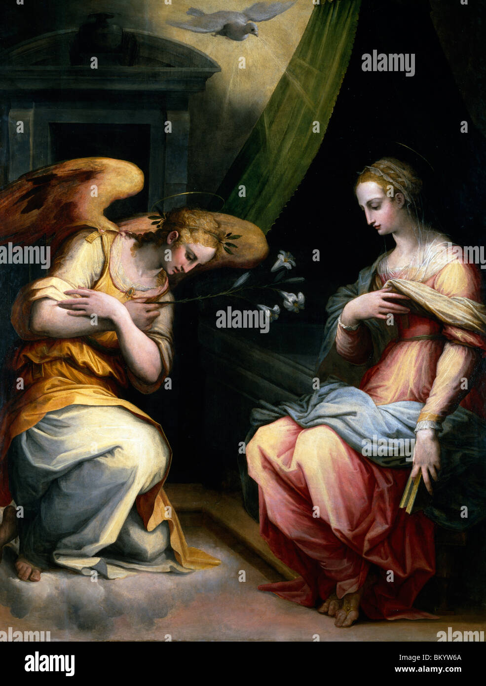 The Annunciation by Giorgio Vasari,  (1511-1574),  Paris,  Musee du Louvre Stock Photo