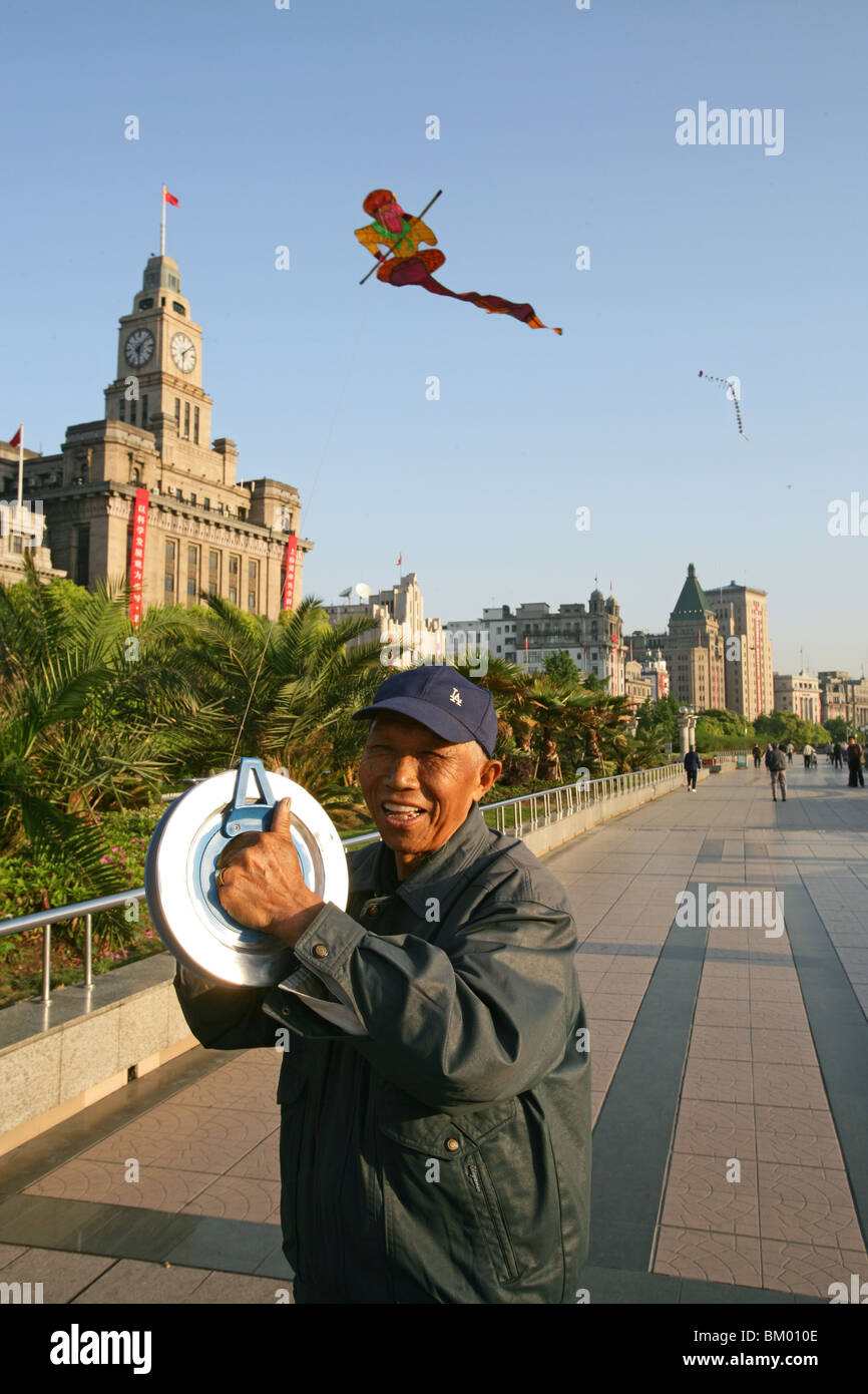 kite, pensioners kite flying, monkey god, morning sport Stock Photo