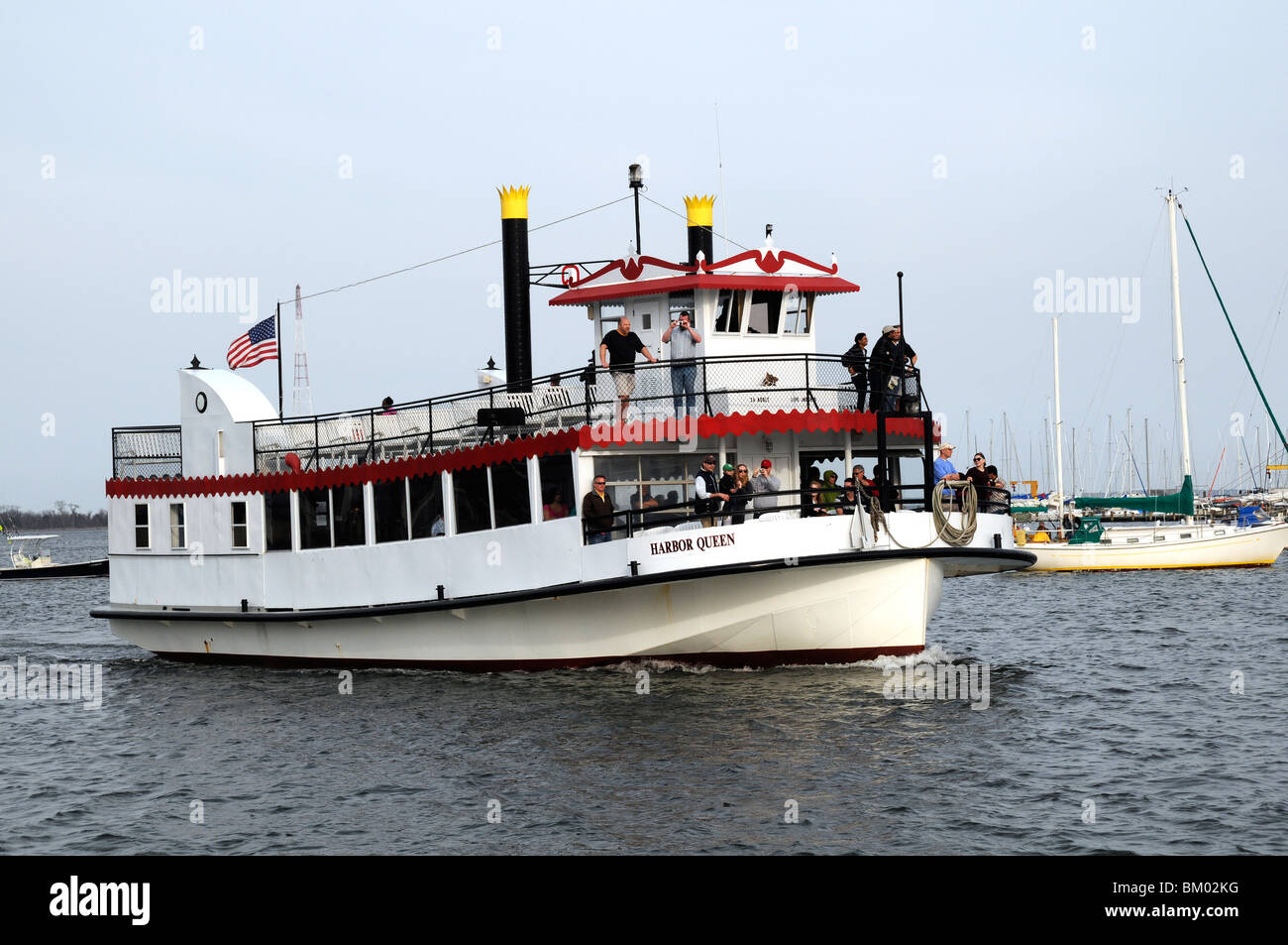 The Harbor Queen cruise boat in the harbor in Annapolis, Maryland Stock