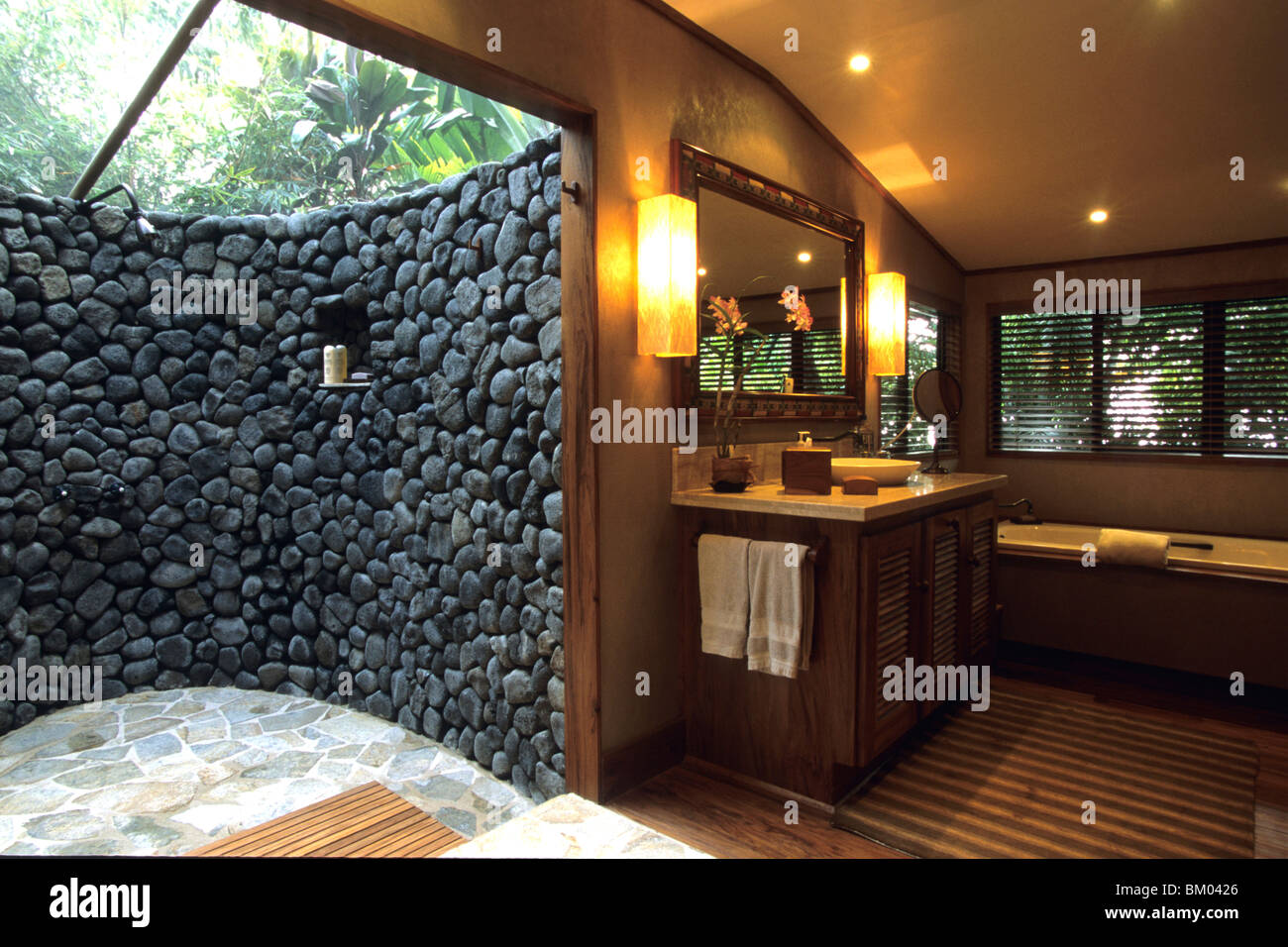 Luxurious Bathroom with Outdoor Shower, The Wakaya Club, Wakaya Island