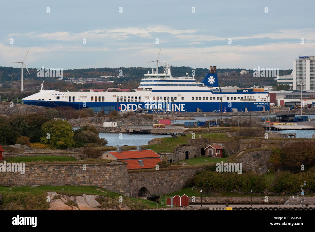 A DFDS Tor Line ro/ro-vessel at the Skania Hamnen, Gothenburg. Stock Photo