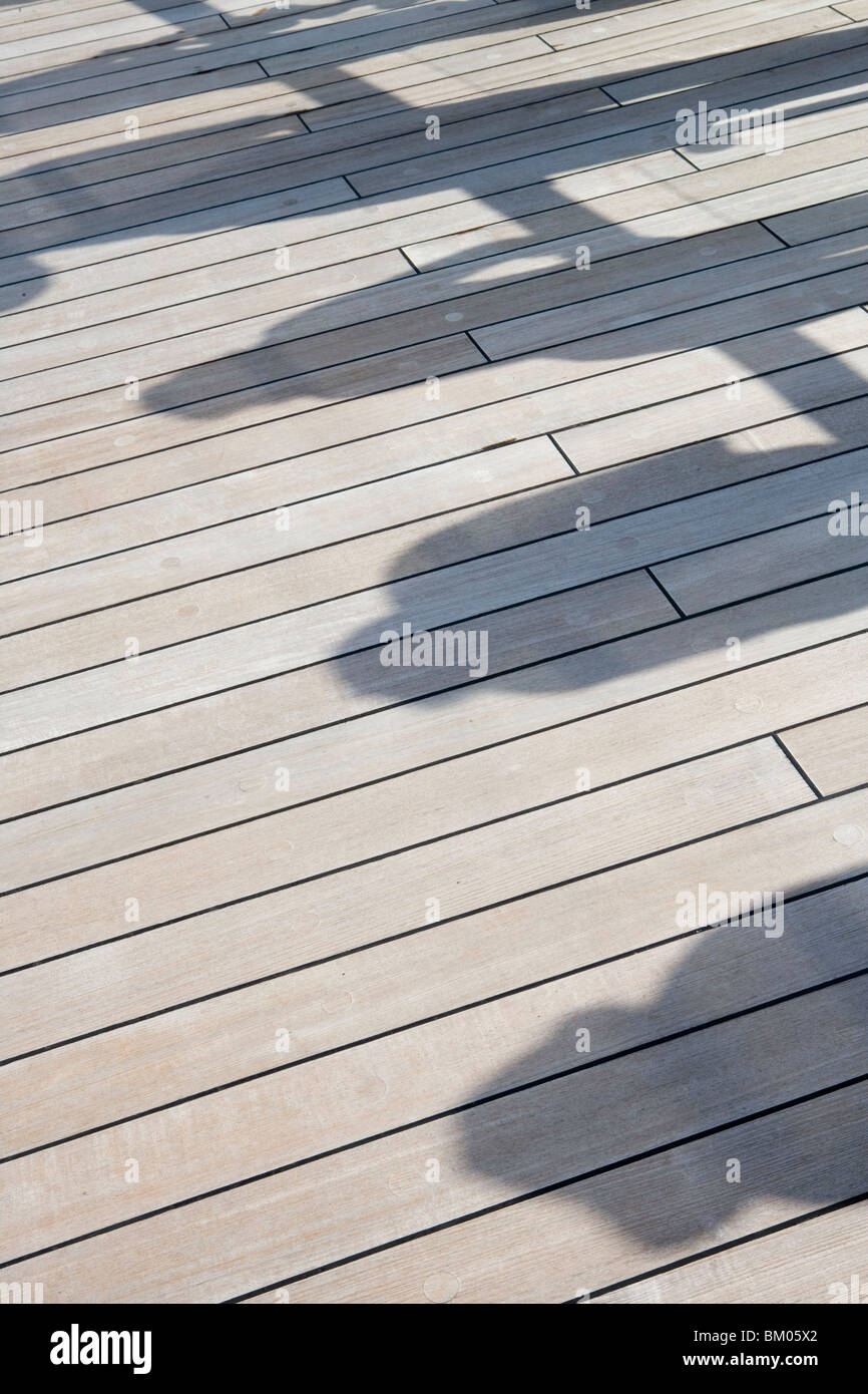 Shadows on Deck, Aboard MS Europa, Mediterranean Sea Stock Photo