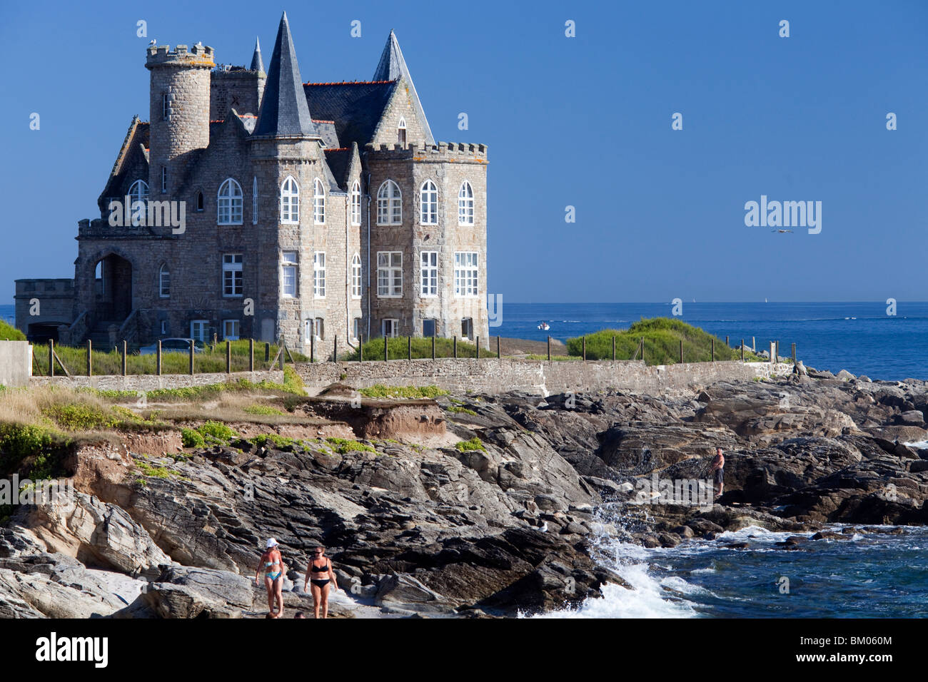 Turpault Mansion, Cote Sauvage, Quiberon, departament de Morbihan, Brittany, France Stock Photo