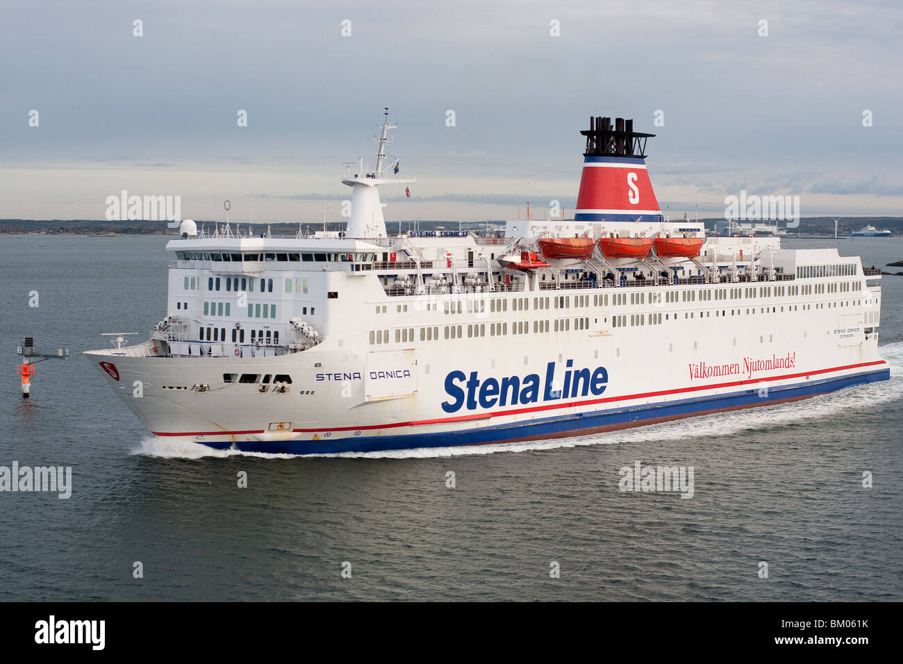 The passenger and car ferry Stena Danica in the Gothenburg archipelago. Stock Photo