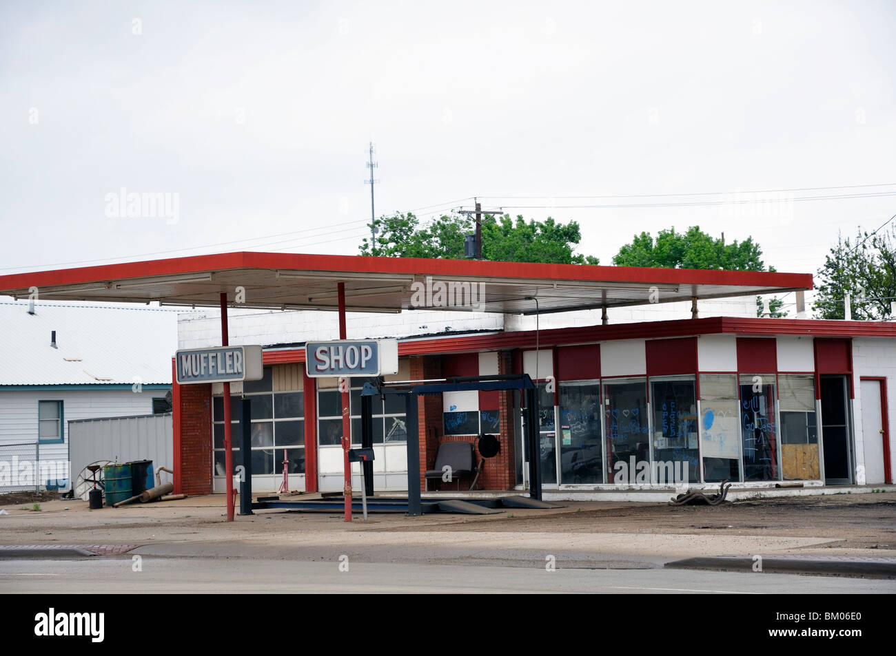 Old gas station, New Mexico, USA Stock Photo Alamy