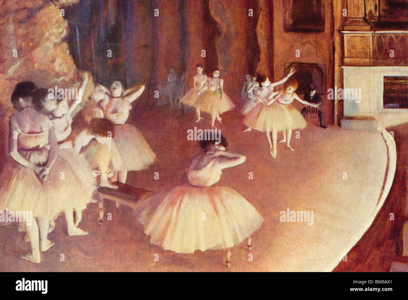 20"x26"  on Canvas Dress rehearsal of the ballet on the stage by Edgar Degas 